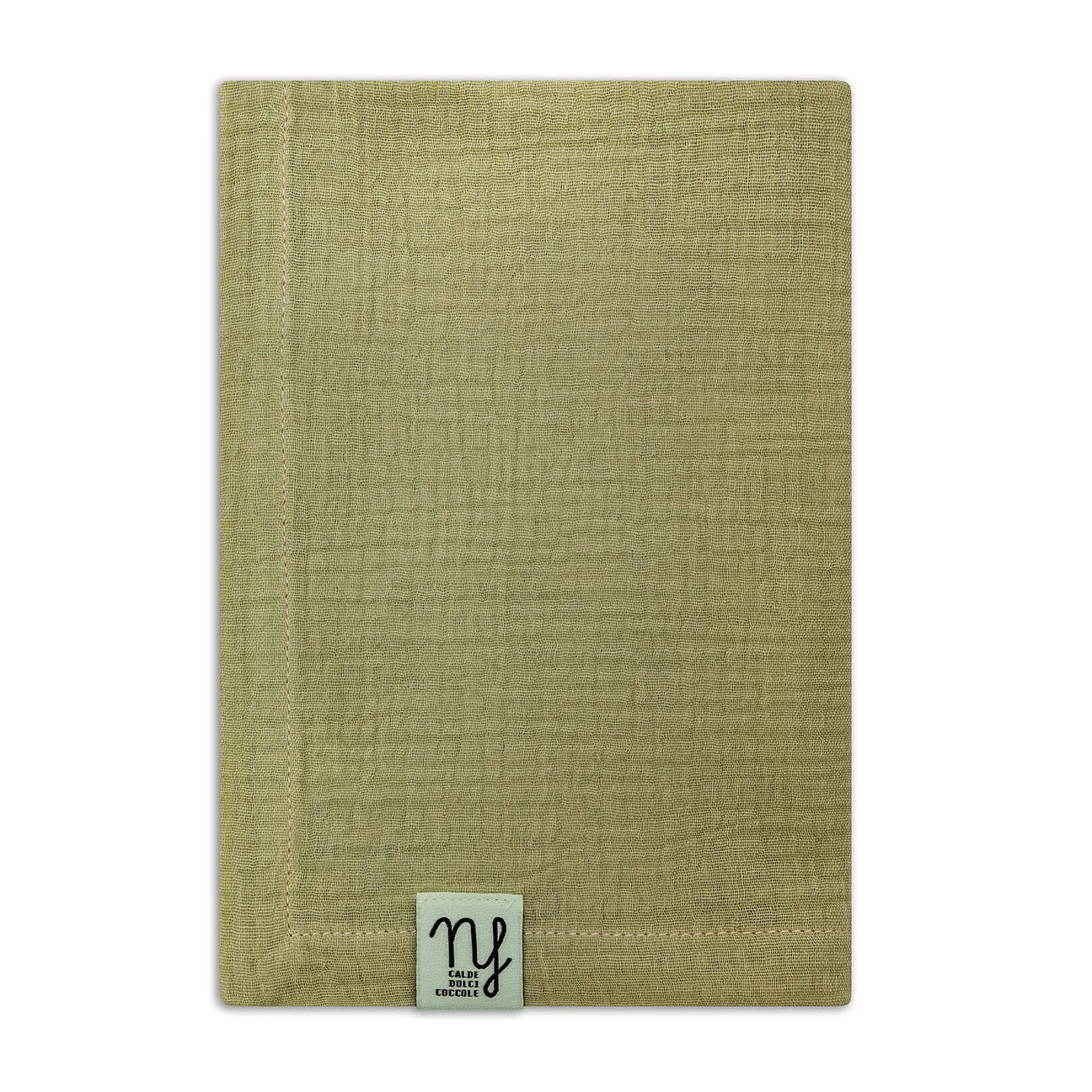 Mussola in cotone verde militare