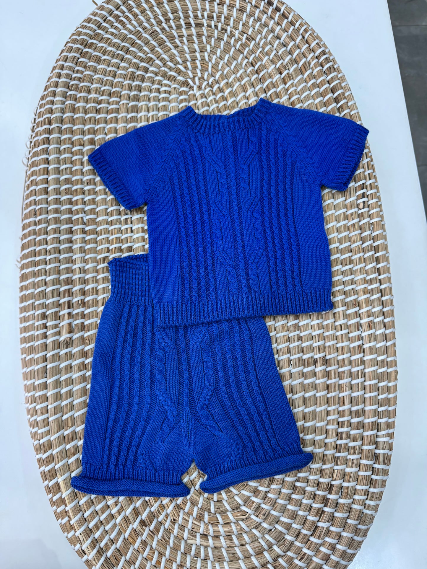 Coordinato due pezzi treccia blue