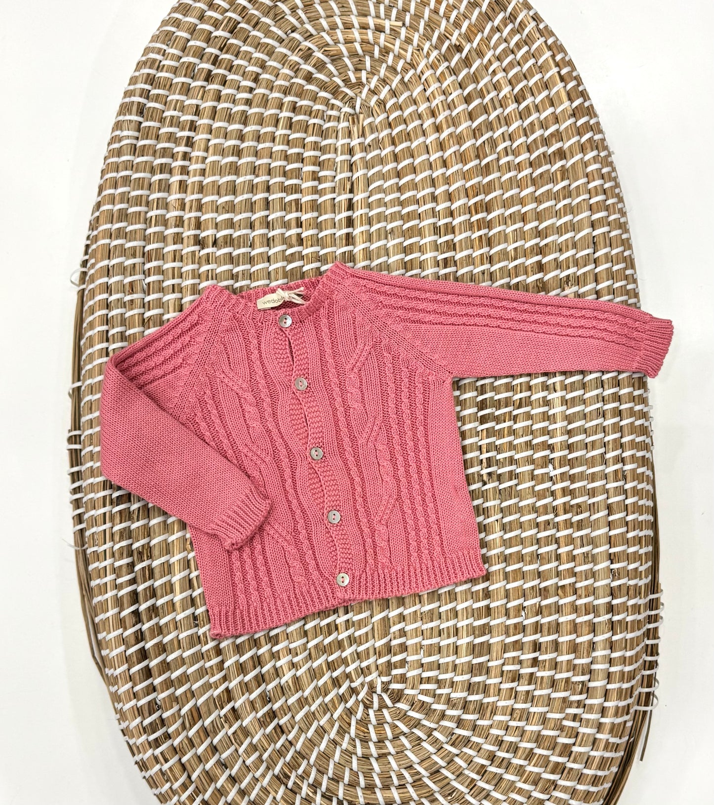 Cardigan Treccia Rosa medio