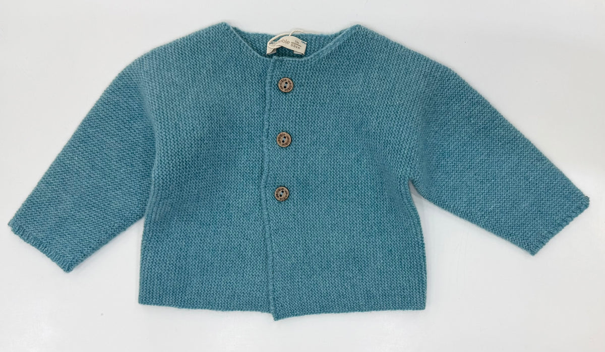 Cardigan wedoble turchese