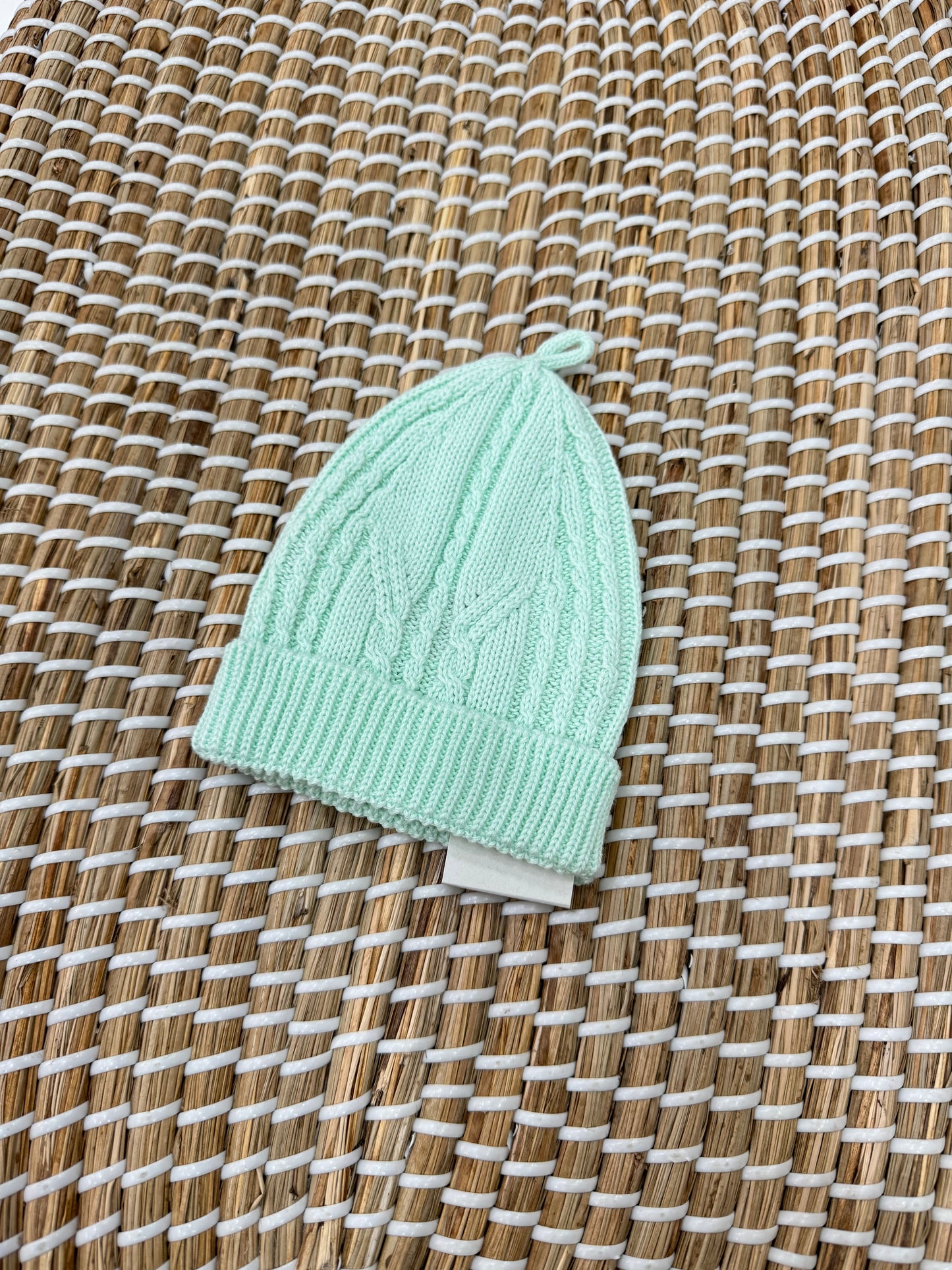 Cappello treccia acquamarina