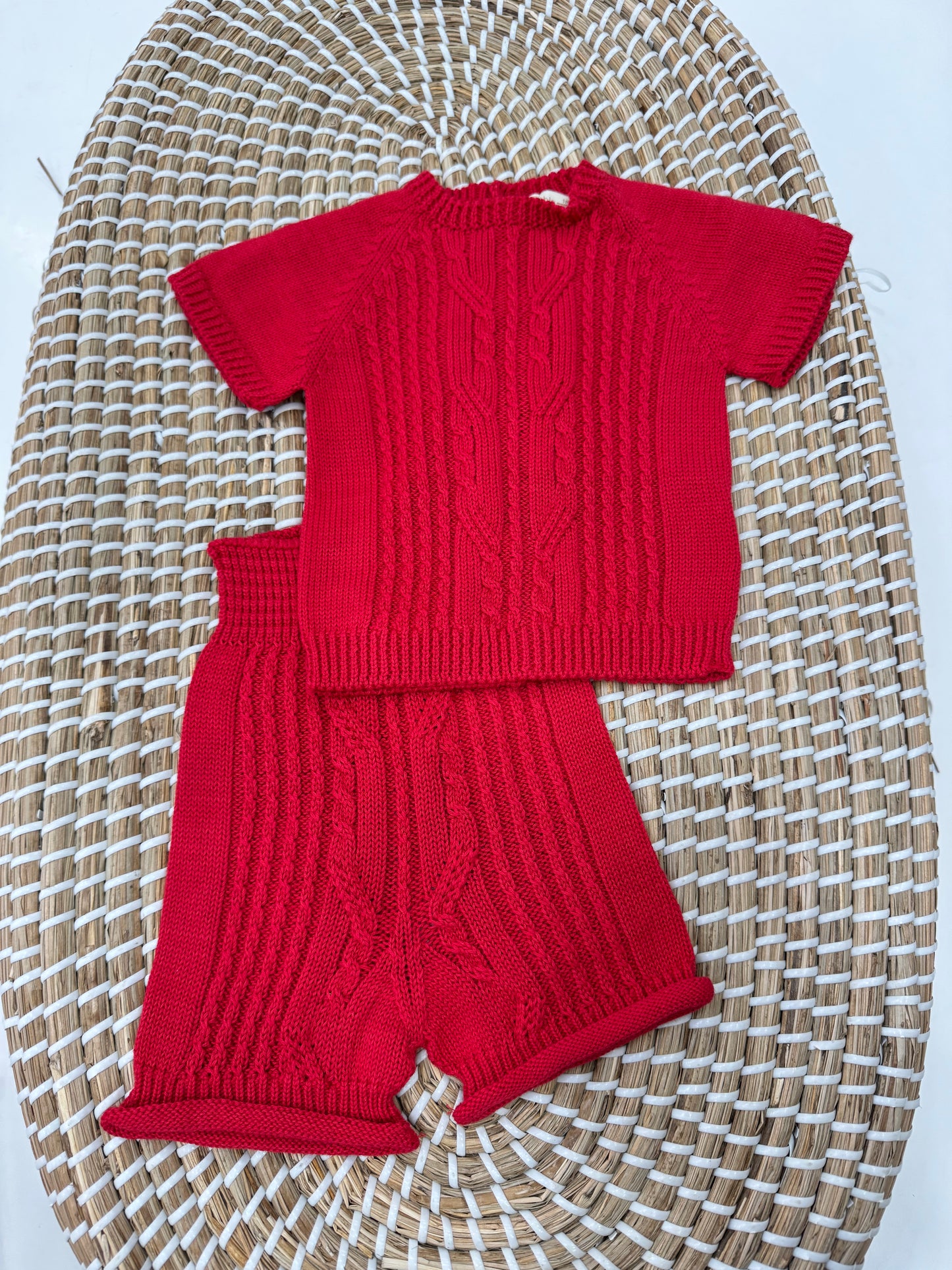 Coordinato due pezzi treccia Red