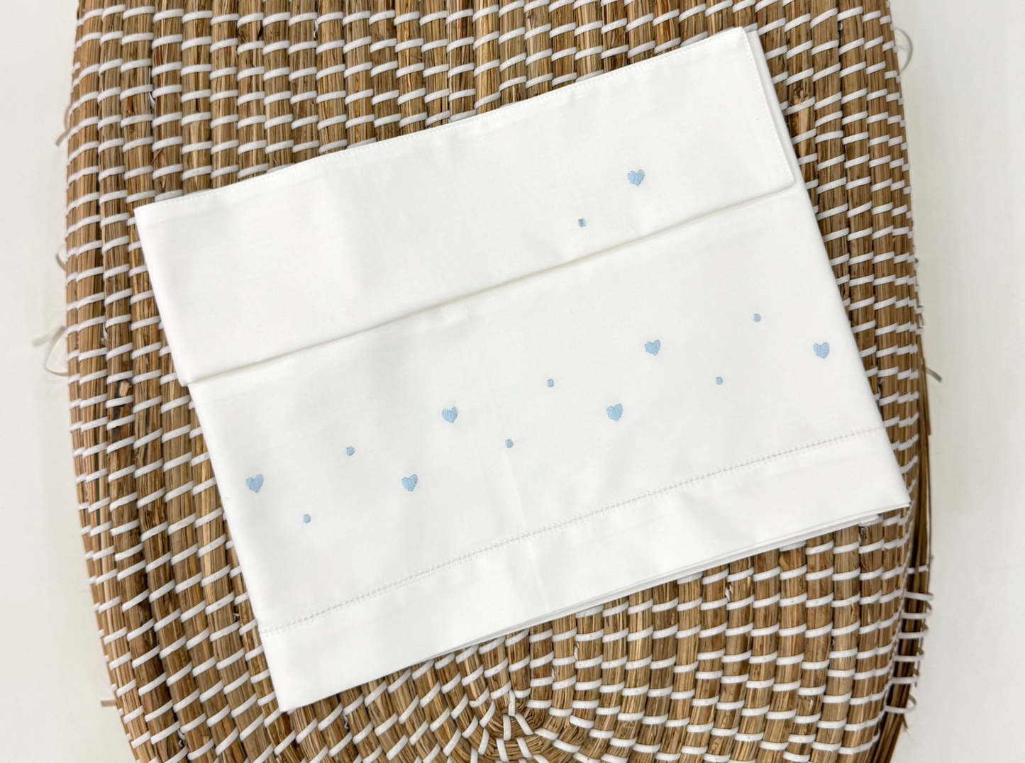 Set lenzuola cuore celeste