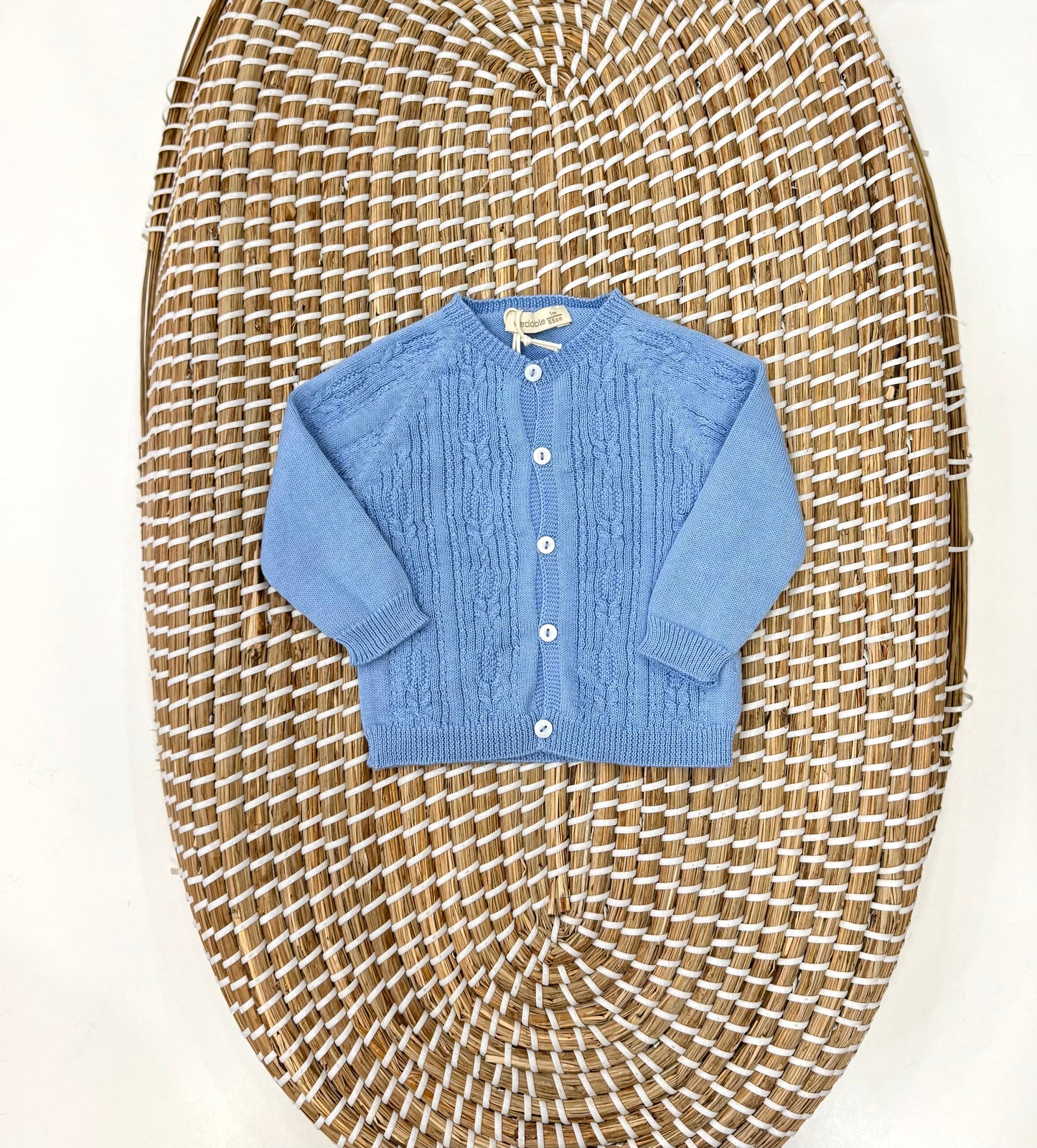 Cardigan Ricamo Azzurro