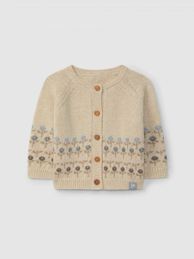 cardigan in lana fiori