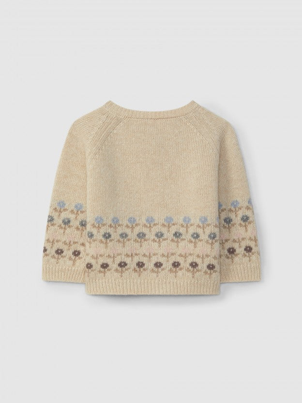 cardigan in lana fiori