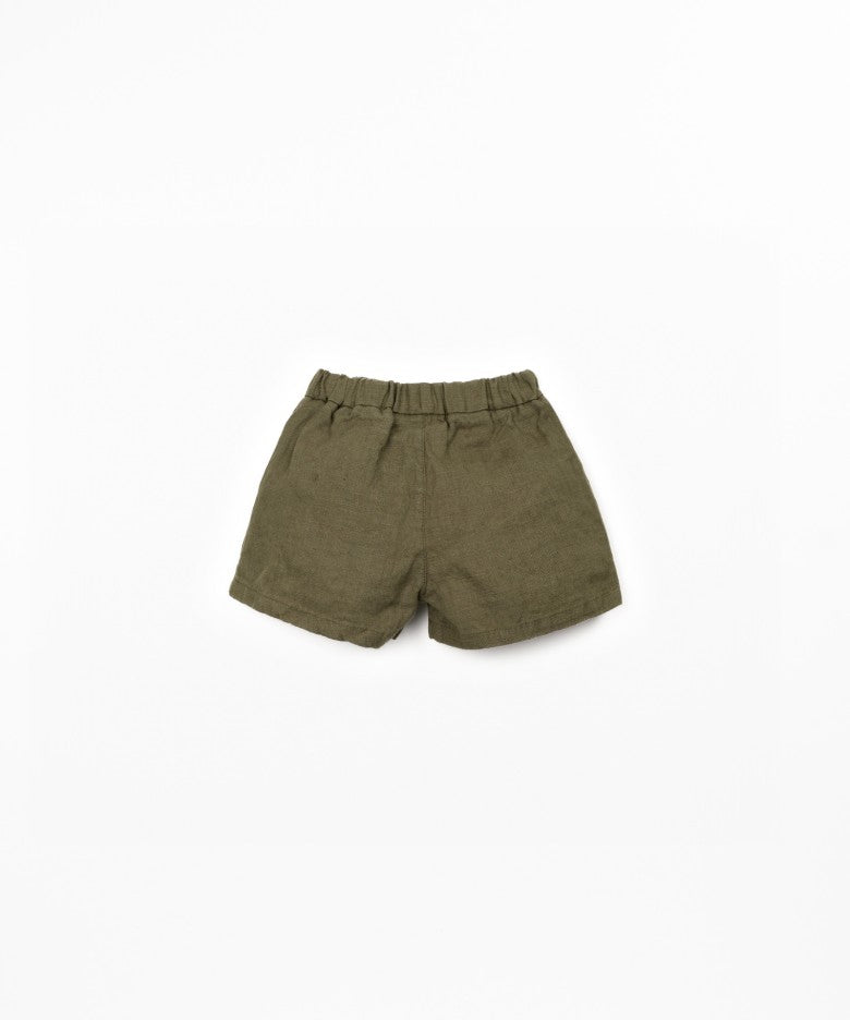 Shorts di lino verde
