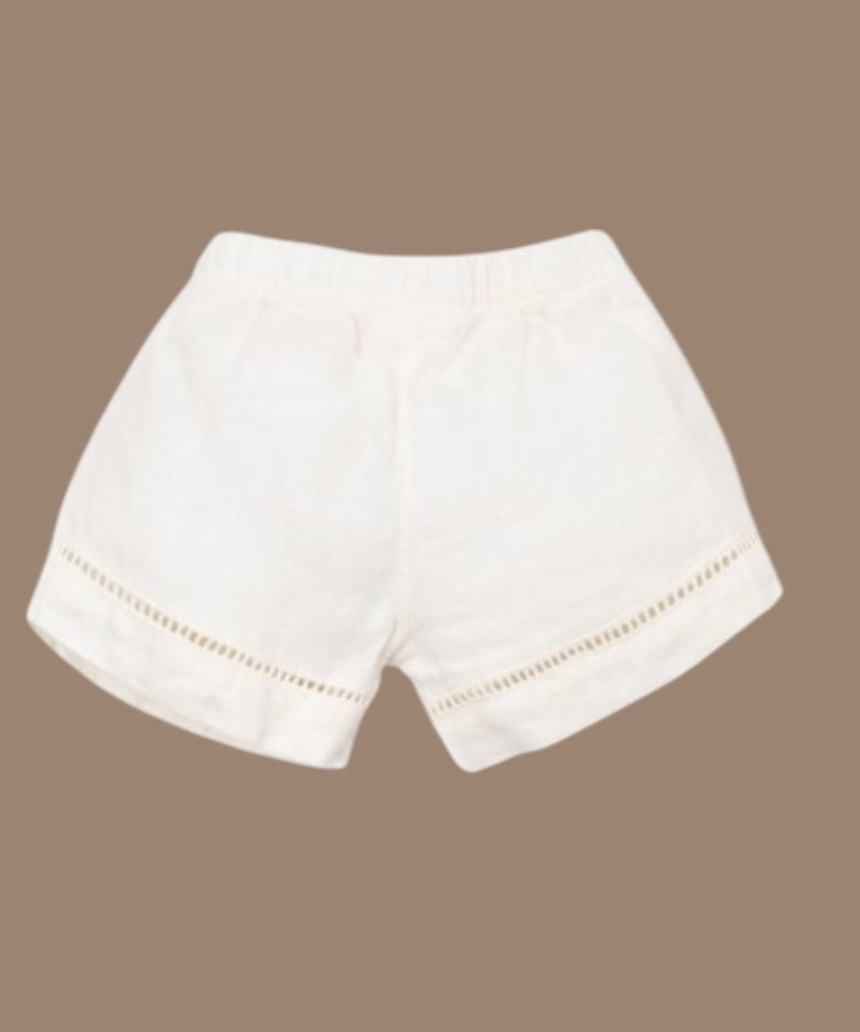 Shorts di lino bianco