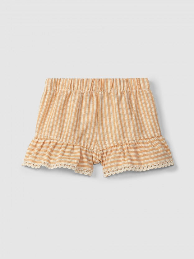 Shorts righe e dettagli arancione