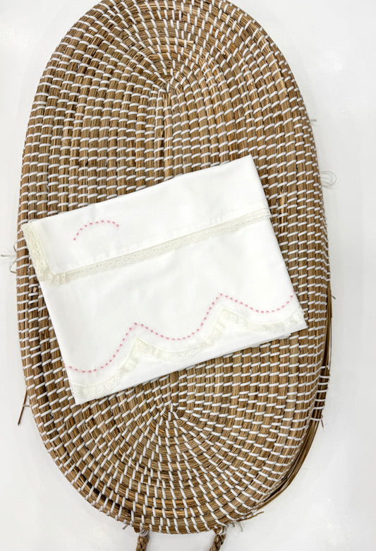 Set lenzuola pizzo avorio/pink