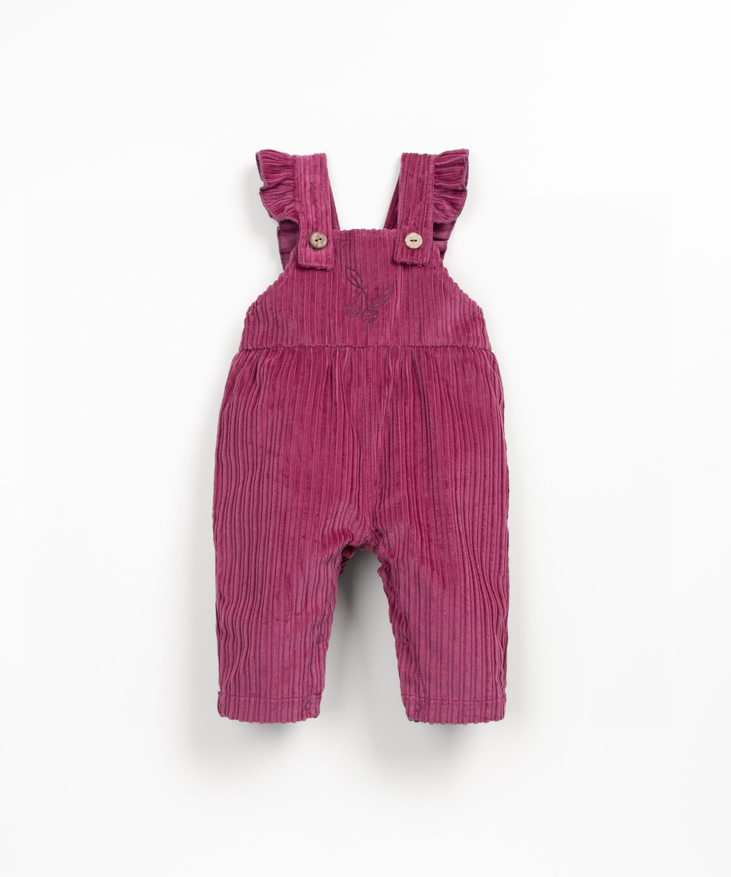 Salopette in velluto con stampa frontale