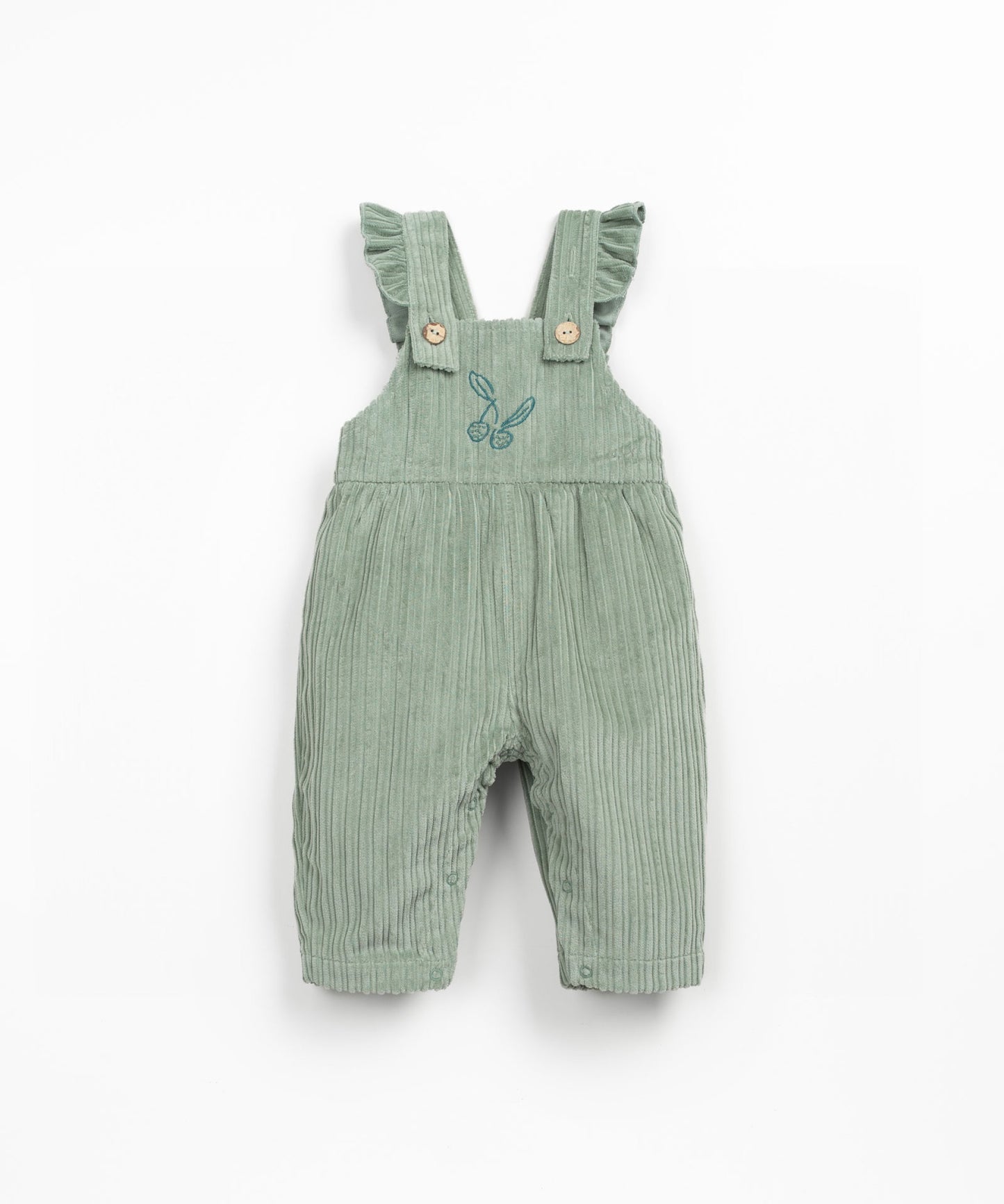 Salopette in velluto con stampa frontale