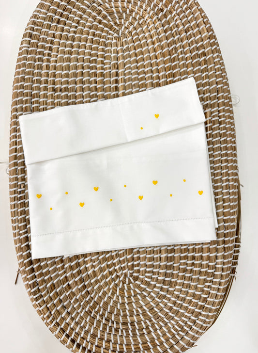 Set lenzuola cuore giallo