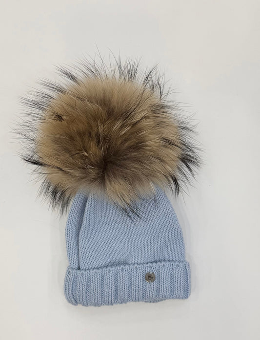 Cappello PonPom celeste