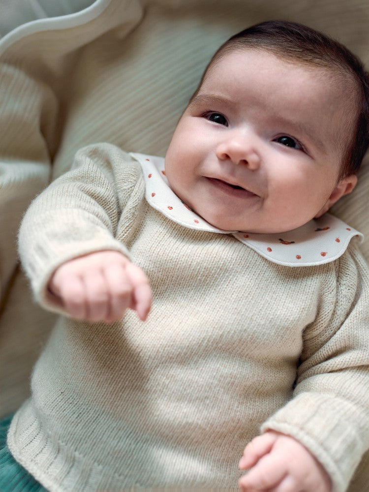 Maglioncino con colletto ricamato