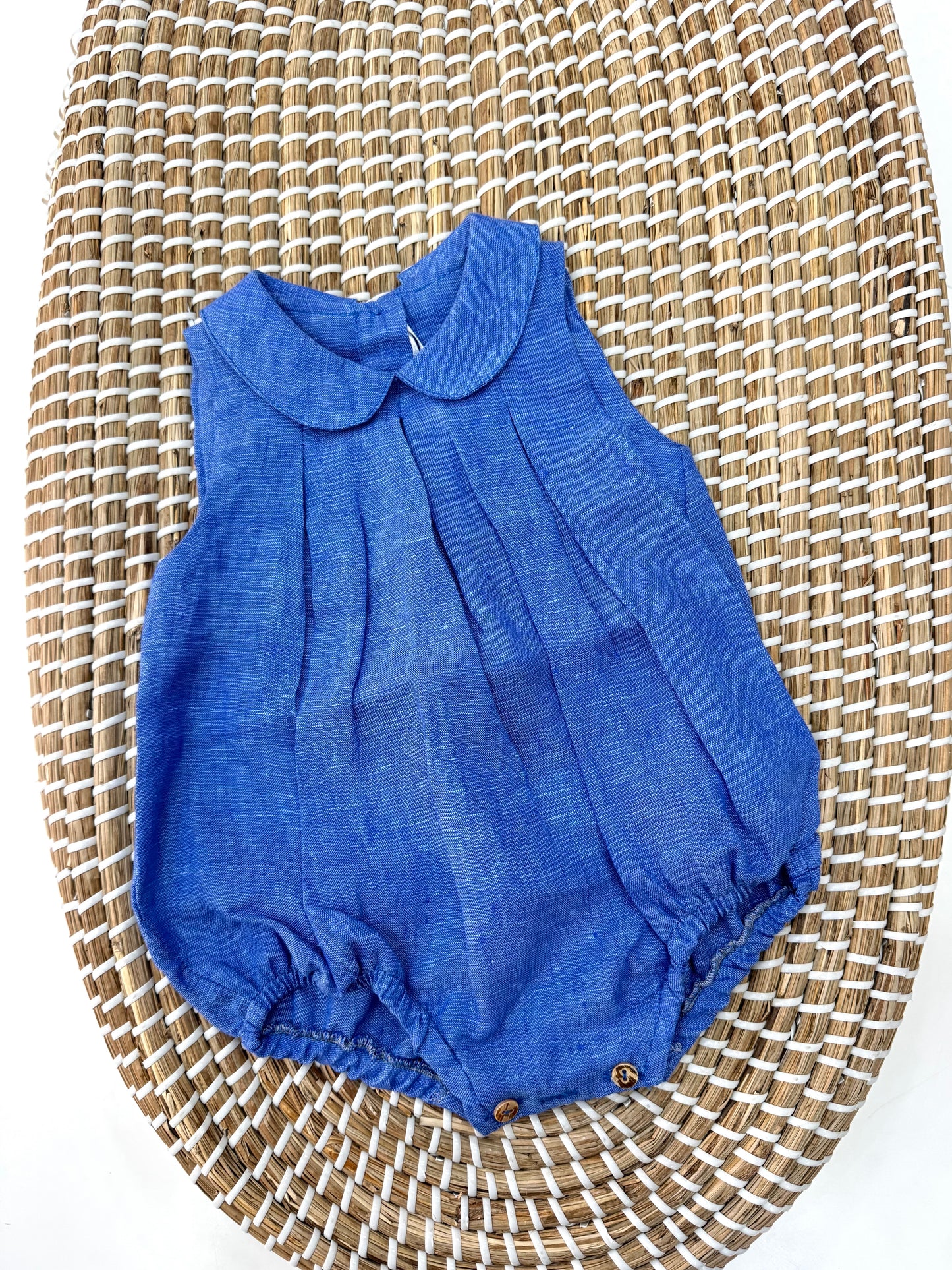 Pagliaccetto lino Blu