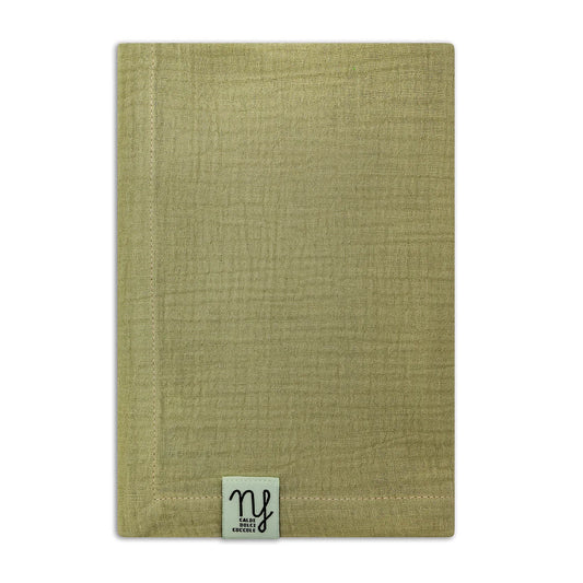 Mussola in cotone verde militare