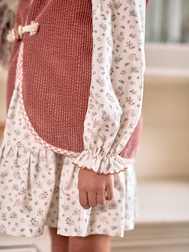 Gilet in velluto a coste con pelliccia