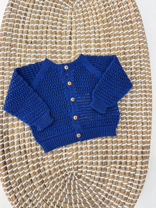 Cardigan Uncinetto Blu