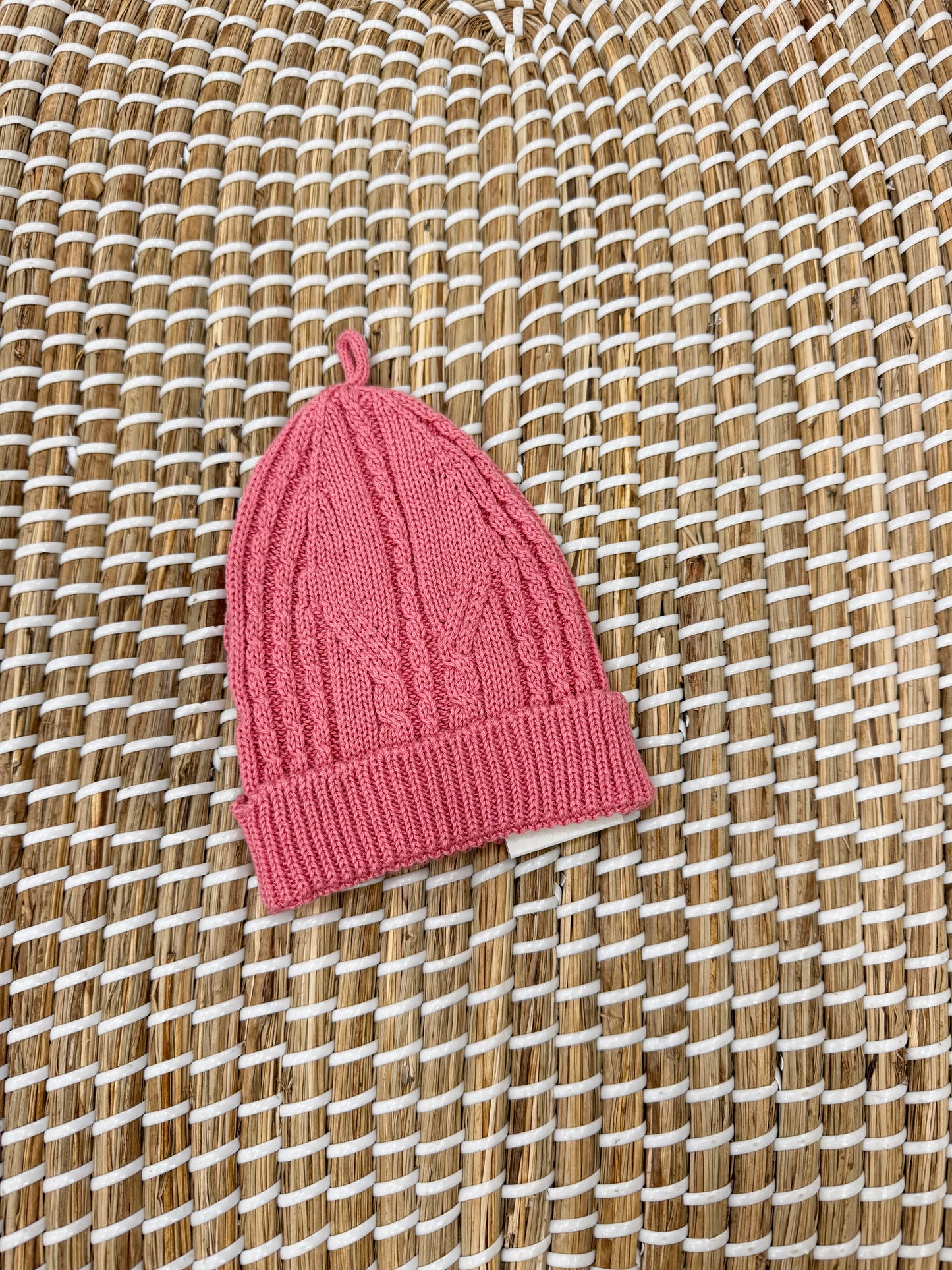 Cappello treccia rosa medio