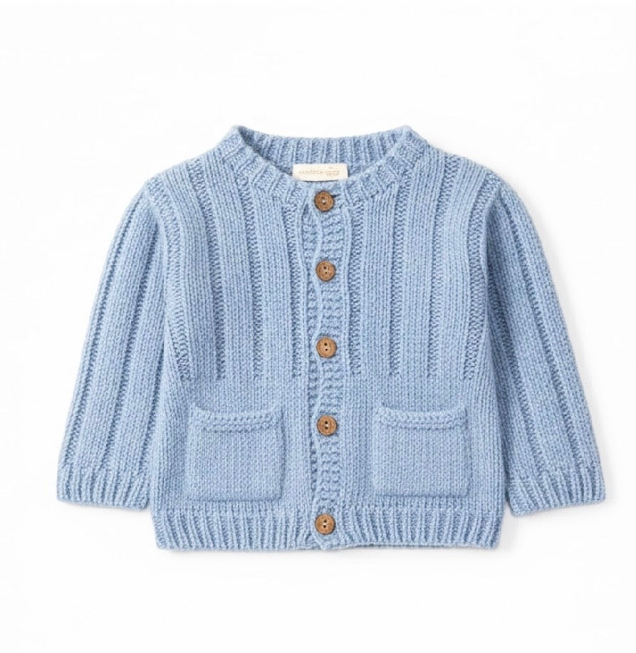 Cardigan wedoble celeste