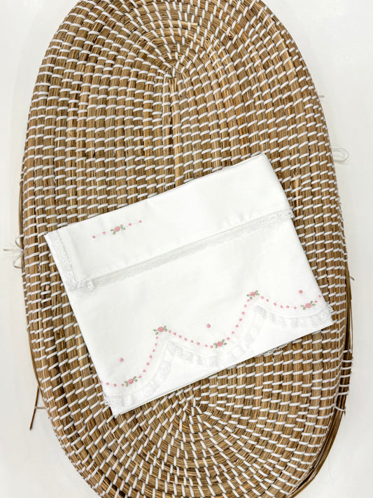 Set lenzuola pizzo rose chiaro