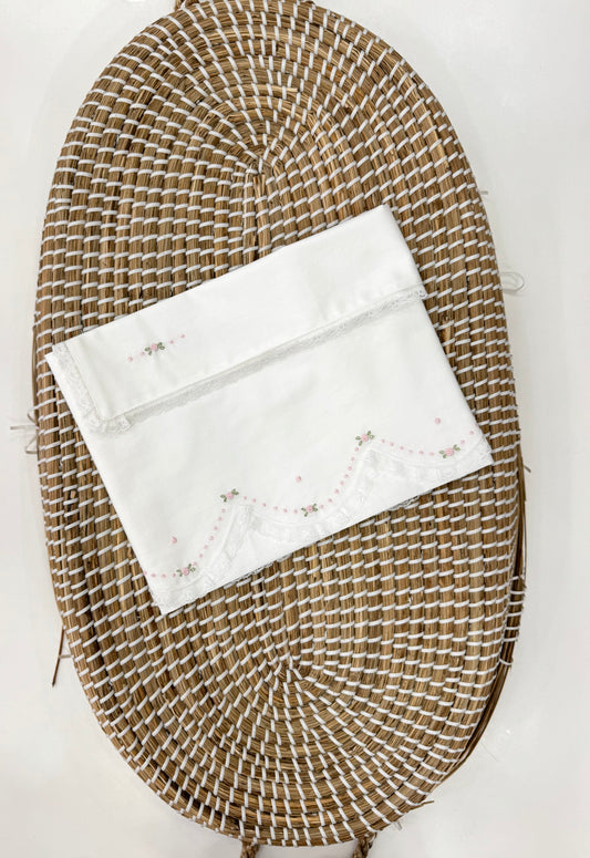 Set lenzuola pizzo rose medio