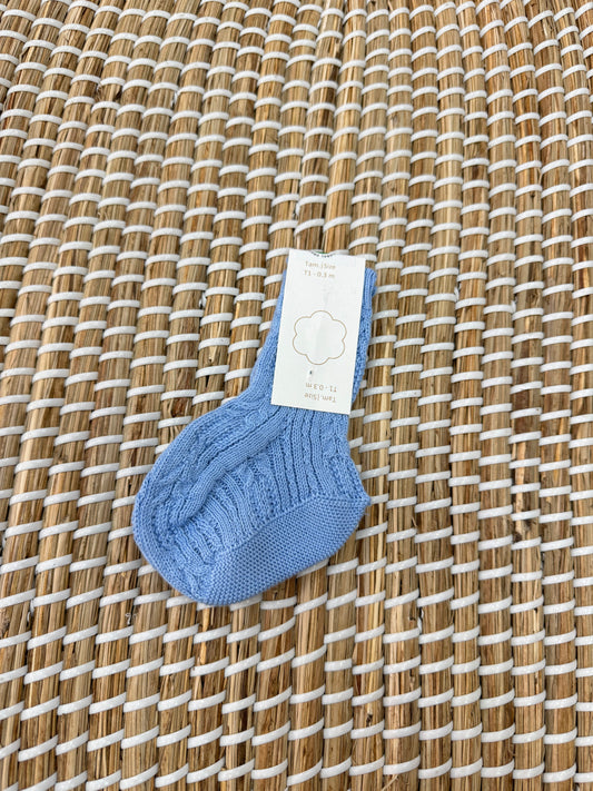 calzini ricamo azzurro