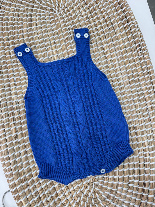 Salopette treccia blu