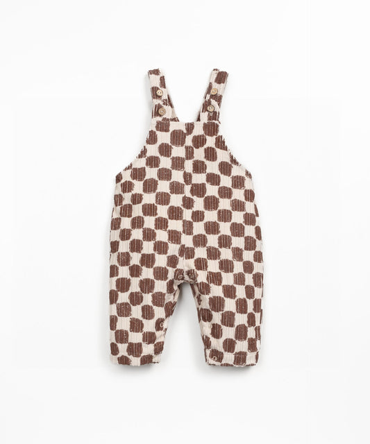 Salopette in velluto con stampa