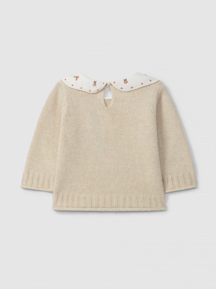 Maglioncino con colletto ricamato