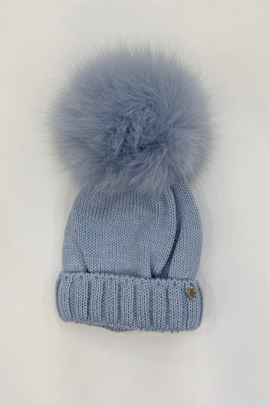 Cappello PonPom celeste