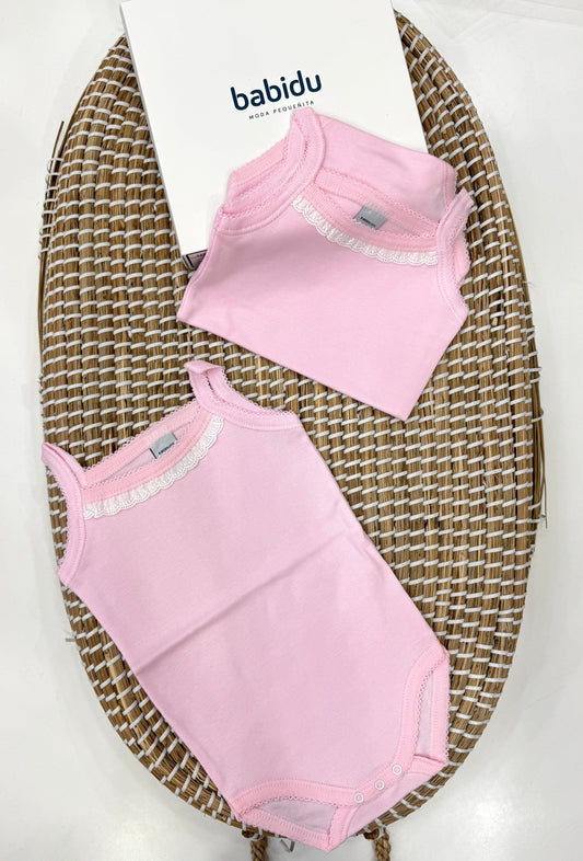 Body Ricamo rosa