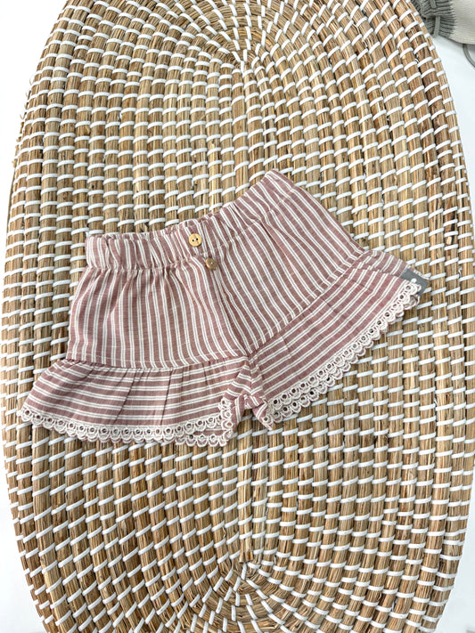 Shorts righe e dettagli ruggine