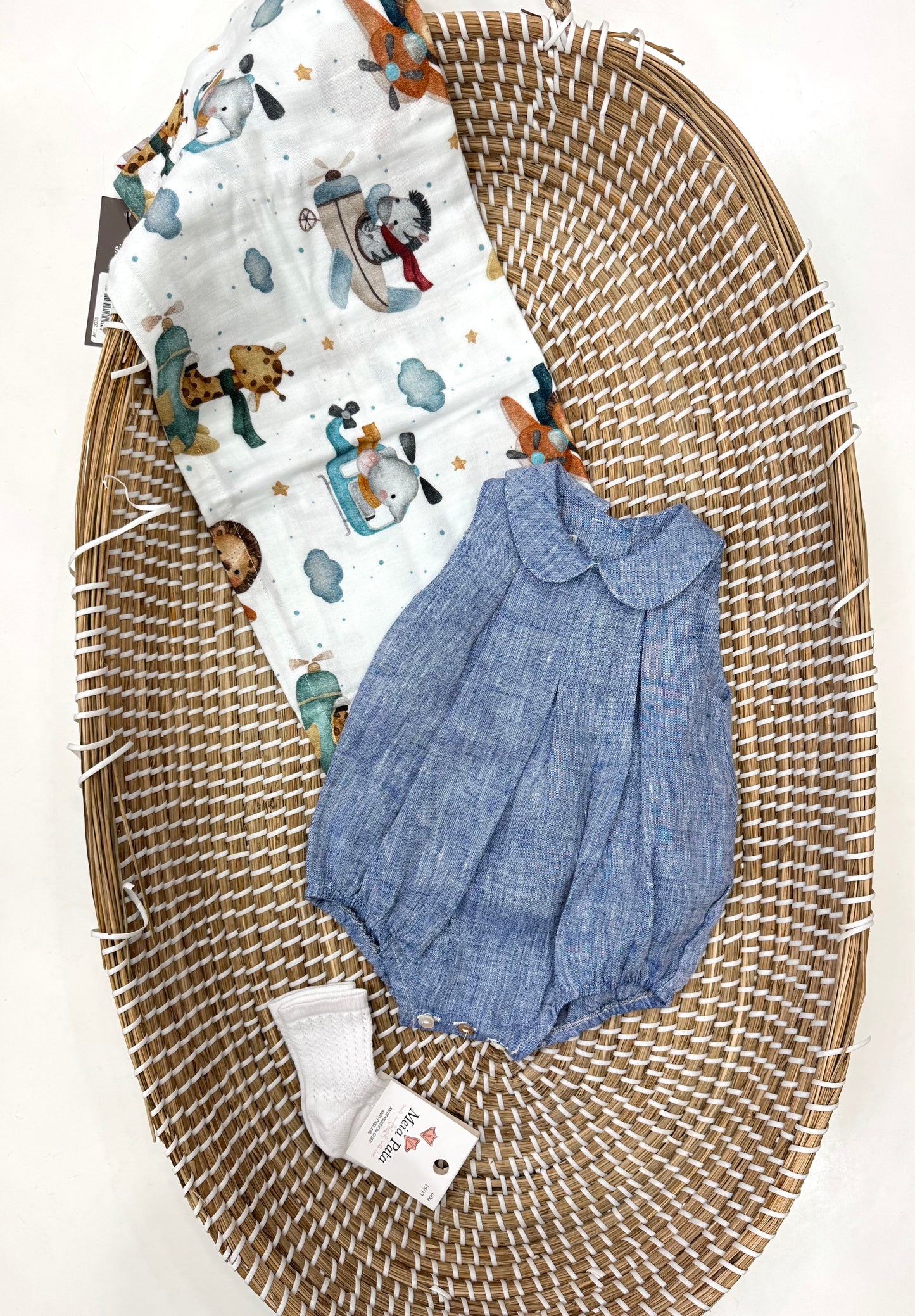 Pagliaccetto lino denim scuro