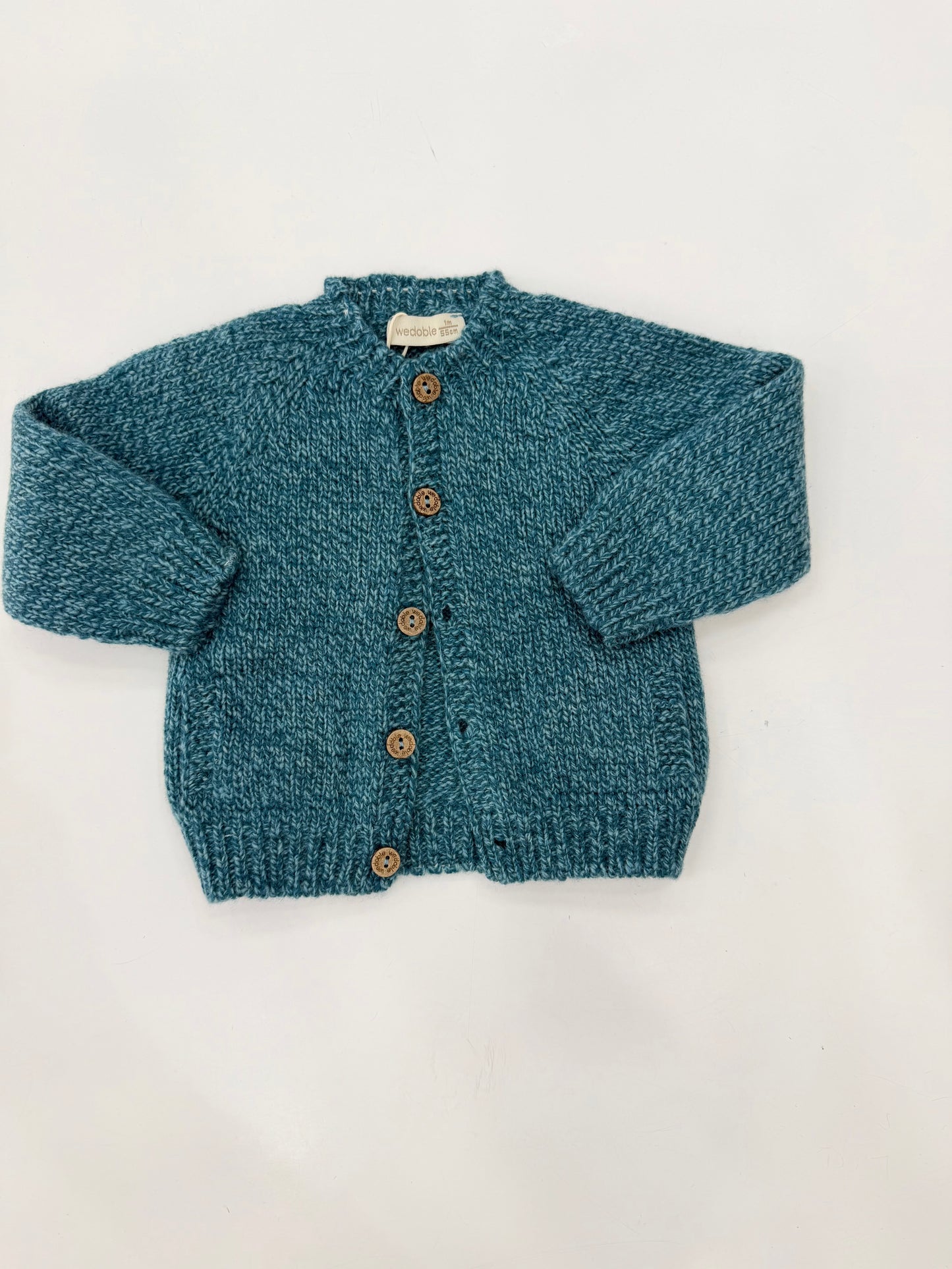 Cardigan wedoble turchese