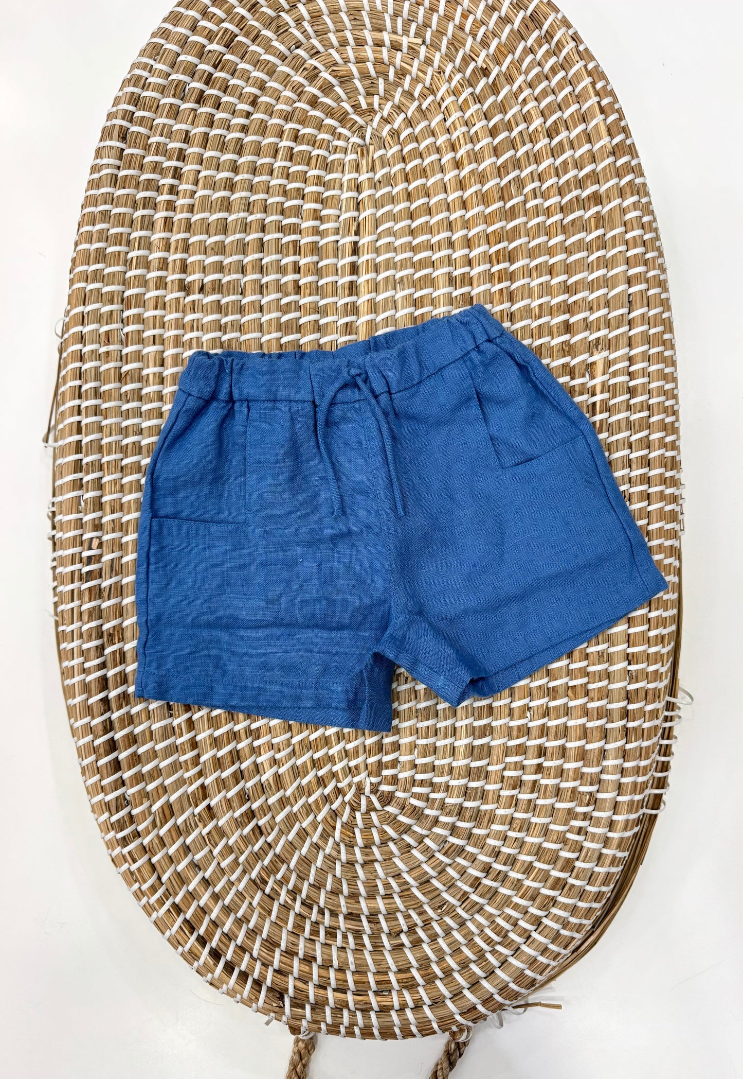 Pantaloncino in Lino Blu