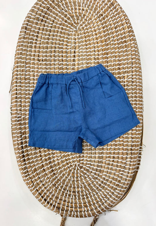 Pantaloncino in Lino Blu