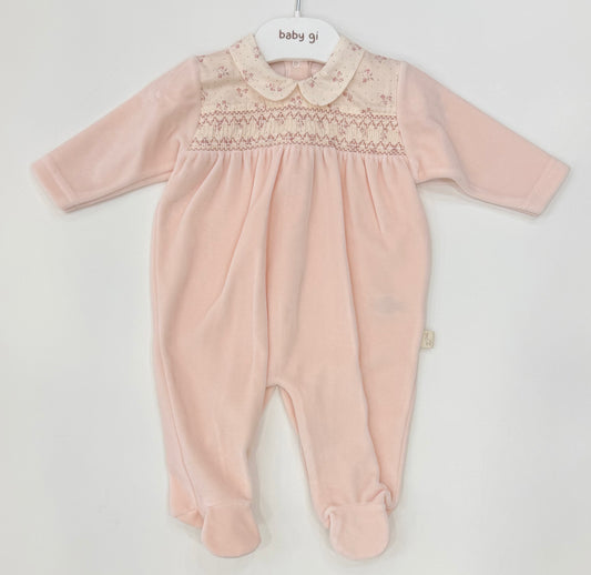 Tutina ciniglia BabyGi punto smock