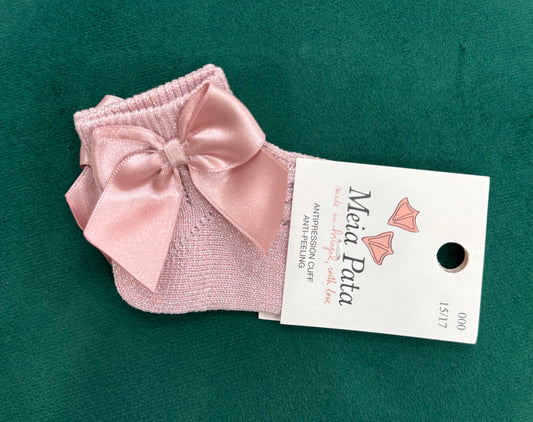 Calzini laminati corti alla caviglia rosa antico