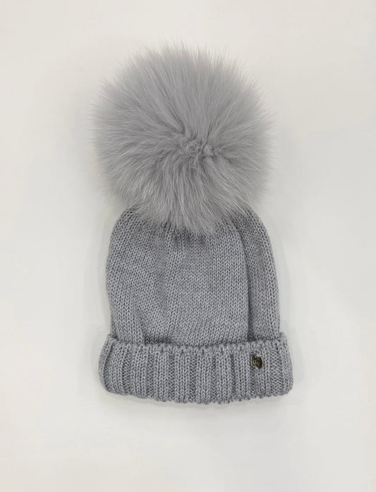 Cappello PonPom grigio