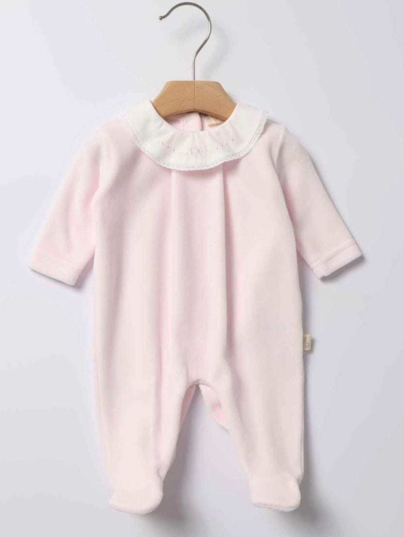 Tutina fiocco ricamato rosa