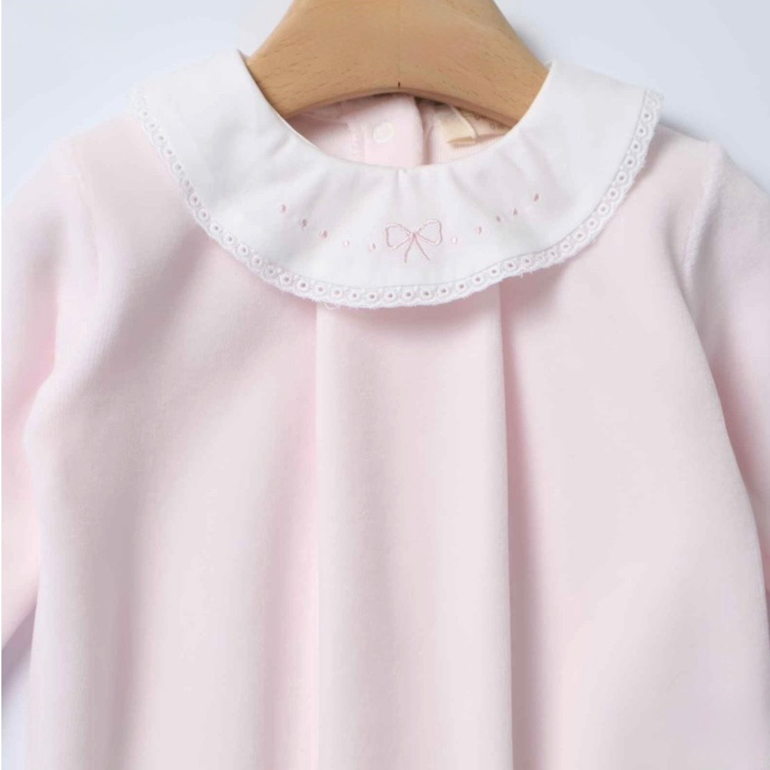 Tutina fiocco ricamato rosa