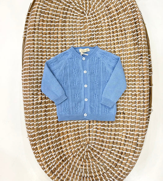 Cardigan Ricamo Azzurro