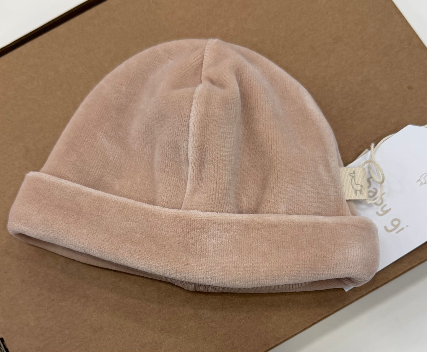 Cappellino ciniglia BabyGi rosa antico