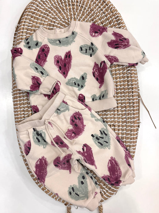 Tuta completa felpata con stampa