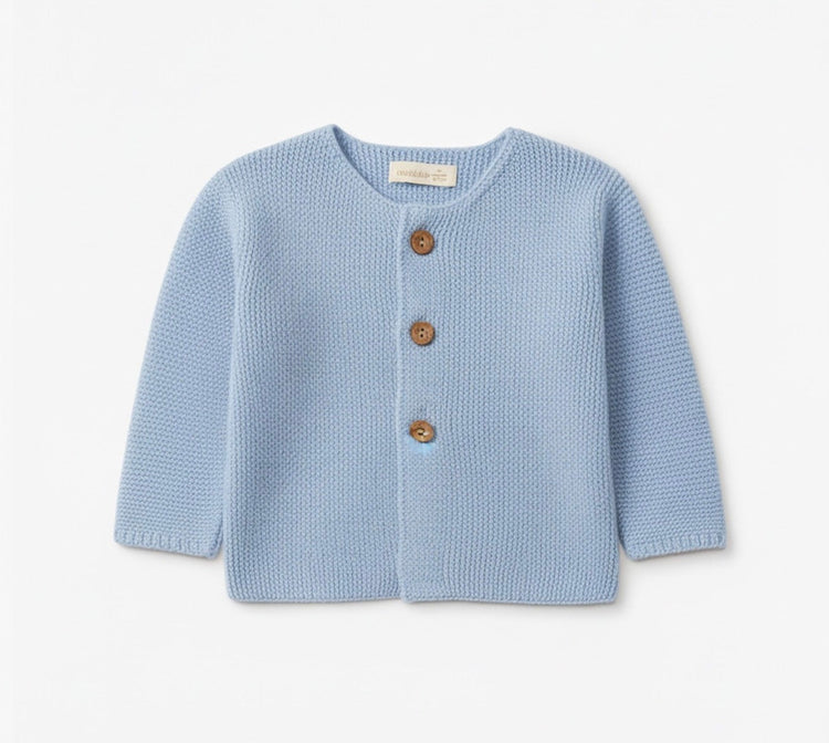 Cardigan wedoble celeste
