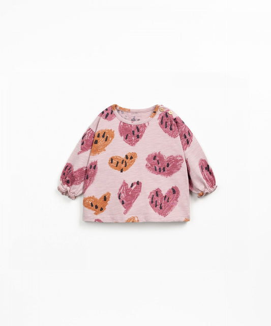Maglia con stampa di cuori