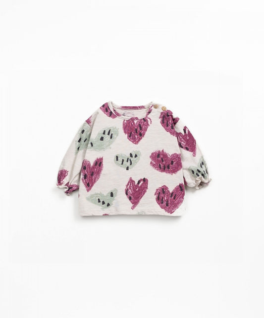 Maglia con stampa di cuori