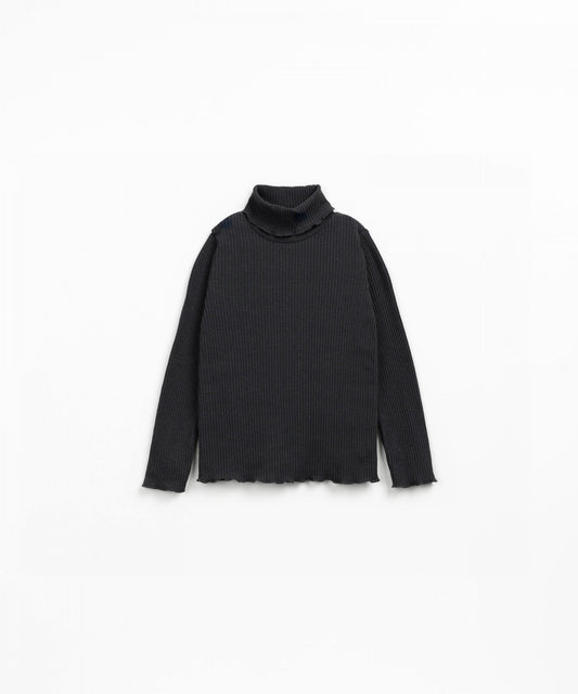 Maglia collo alto a coste